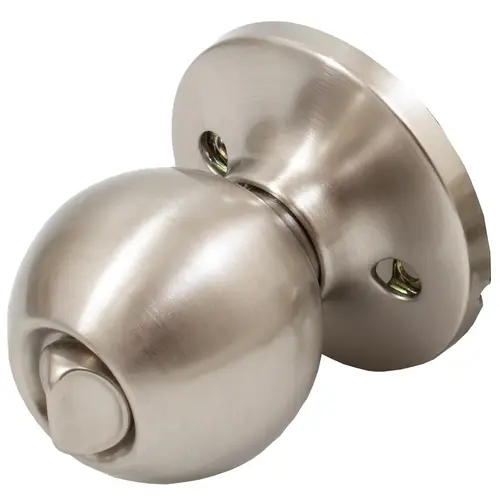 Ball Door Knob, Privacy (Bed/Bath) Latch, Satin Nickel Ball Door Knob, Privacy (Bed/Bath) Latch, Satin Nickel