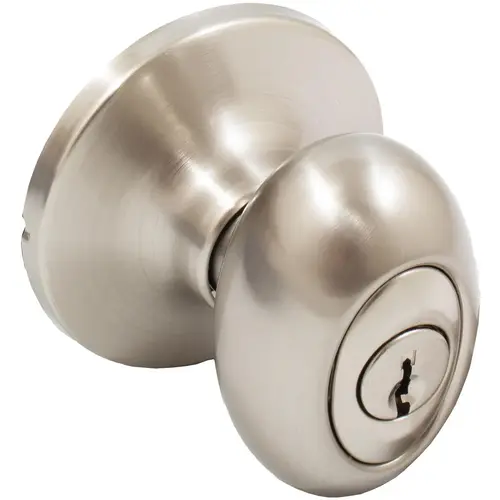 Springhill Door Knob, Entry Latch, KW Keyway, Satin Nickel Springhill Door Knob, Entry Latch, KW Keyway, Satin Nickel