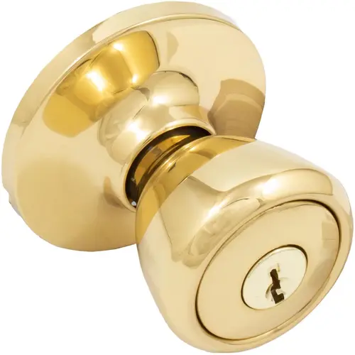 Tulip Door Knob, Entry Latch, SC Keyway, Polished Brass Tulip Door Knob, Entry Latch, SC Keyway, Polished Brass