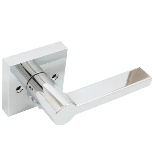 Vienna Door Lever with Square Rosette, Privacy (Bed/Bath) Latch, Polished Chrome Vienna Door Lever with Square Rosette, Privacy (Bed/Bath) Latch, Polished Chrome