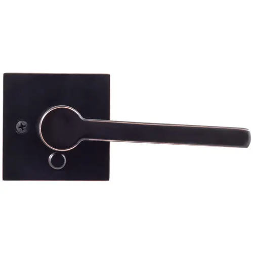 Vienna Door Lever with Square Rosette, Privacy (Bed/Bath) Latch, Vintage Bronze Vienna Door Lever with Square Rosette, Privacy (Bed/Bath) Latch, Vintage Bronze
