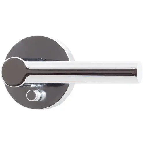 Zurich Door Lever with Round Rosette, Privacy (Bed/Bath) Latch, Polished Chrome Zurich Door Lever with Round Rosette, Privacy (Bed/Bath) Latch, Polished Chrome