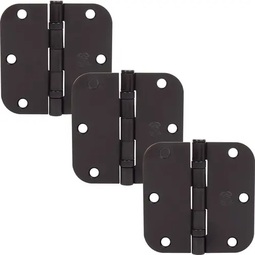 3-1/2" Ball-Bearing Door Hinges, 5/8" Radius Corner, Oil-Rubbed Bronze, 3-Pack 3-1/2" Ball-Bearing Door Hinges, 5/8" Radius Corner, Oil-Rubbed Bronze, 3-Pack