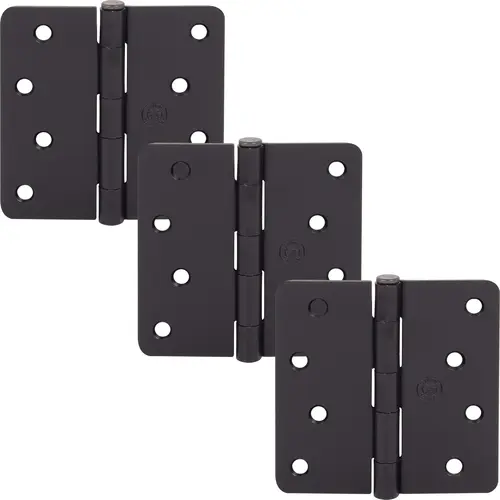 4" Door Hinges, 1/4" Radius Corner, Oil-Rubbed Bronze, 3-Pack 4" Door Hinges, 1/4" Radius Corner, Oil-Rubbed Bronze, 3-Pack