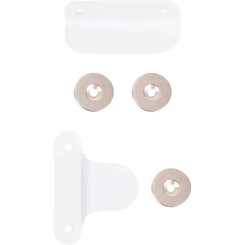 Magnetic Catch System, 3 Magnets, Top & Bottom Door Installation, White Magnetic Catch System, 3 Magnets, Top & Bottom Door Installation, White