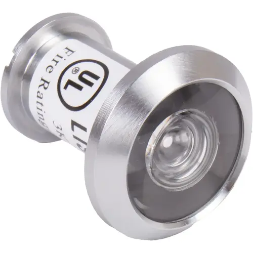 UL-Rated Door Viewer for Thin Doors, 180 Degrees, Satin Chrome UL-Rated Door Viewer for Thin Doors, 180 Degrees, Satin Chrome