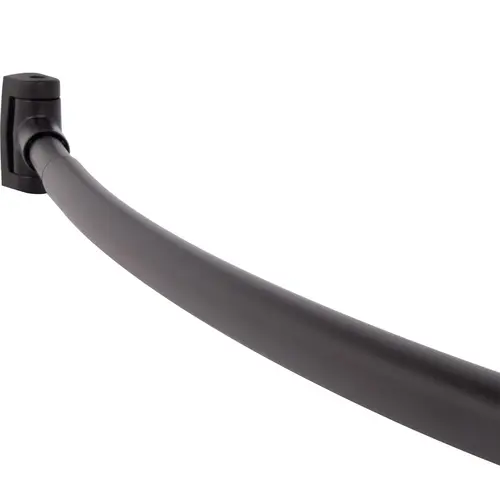 Standard Adjustable Curved Shower Rod, 45" to 72", Matte Black Standard Adjustable Curved Shower Rod, 45" to 72", Matte Black