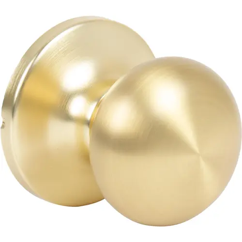 Highland Door Knob, Passage (Hall/Closet) Function, Satin Brass Highland Door Knob, Passage (Hall/Closet) Function, Satin Brass