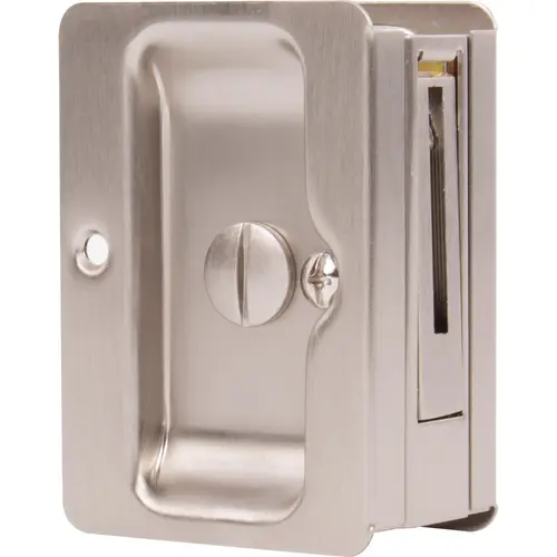 Tall Square Pocket Door Lock, Privacy (Bed/Bath) Latch, Satin Nickel Tall Square Pocket Door Lock, Privacy (Bed/Bath) Latch, Satin Nickel