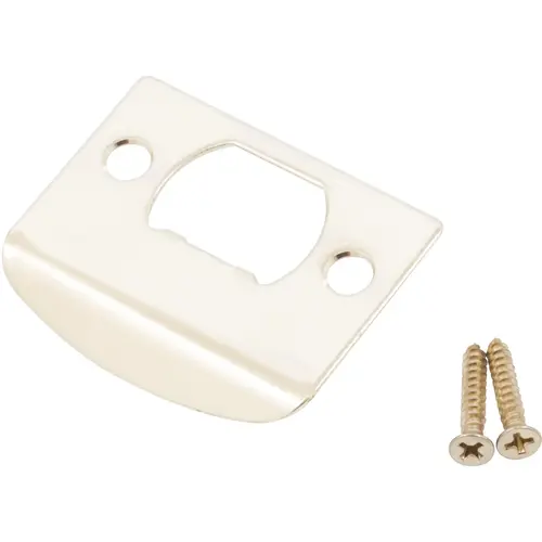 Full Lip Square Corner Strike Plate, 2-1/4 Inches, 1-5/8" Center-to-Center, Polished Brass Full Lip Square Corner Strike Plate, 2-1/4 Inches, 1-5/8" Center-to-Center, Polished Brass