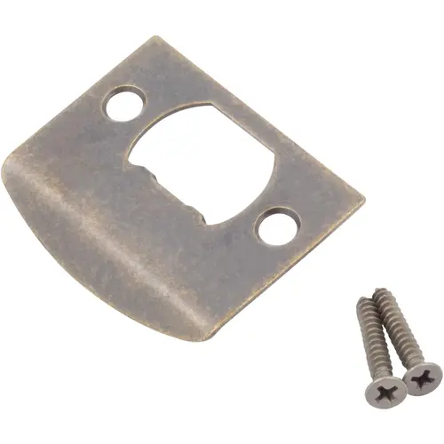 Full Lip Square Corner Strike Plate, 2-1/4 Inches, 1-5/8" Center-to-Center, Antique Brass Full Lip Square Corner Strike Plate, 2-1/4 Inches, 1-5/8" Center-to-Center, Antique Brass