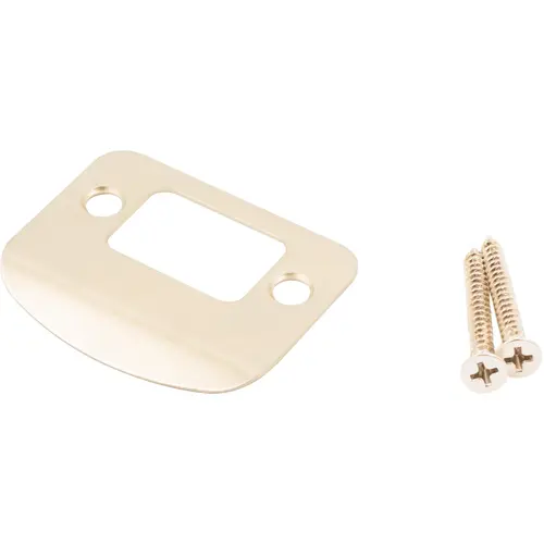 Full Lip Round Corner Deadbolt Strike Plate, 2-1/4 Inches, 1-5/8" Center-to-Center, Polished Brass Full Lip Round Corner Deadbolt Strike Plate, 2-1/4 Inches, 1-5/8" Center-to-Center, Polished Brass