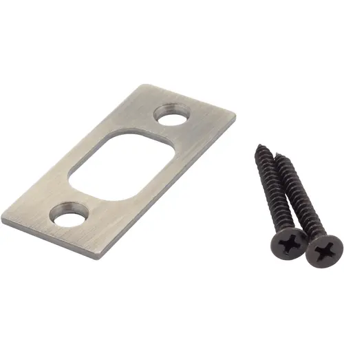 Square Corner Deadbolt Strike Plate, 1" x 2-1/4", 1-5/8" Center-to-Center, Antique Brass Square Corner Deadbolt Strike Plate, 1" x 2-1/4", 1-5/8" Center-to-Center, Antique Brass
