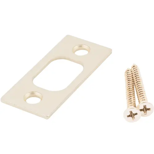 Square Corner Deadbolt Strike Plate, 1" x 2-1/4", 1-5/8" Center-to-Center, Polished Brass Square Corner Deadbolt Strike Plate, 1" x 2-1/4", 1-5/8" Center-to-Center, Polished Brass