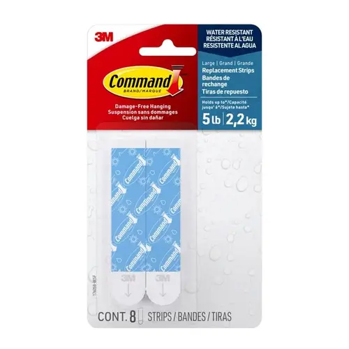Command Large Foam Strips 3.65" L White Command Large Foam Strips 3.65" L White