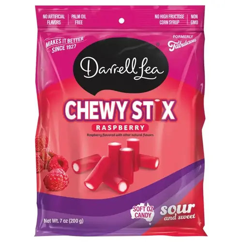 Chewy Stix Raspberry Licorice Sour Bites 7 oz Chewy Stix Raspberry Licorice Sour Bites 7 oz