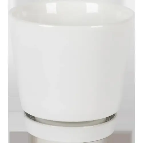 10" D Ceramic Flair Saucer Planter White White 10" D Ceramic Flair Saucer Planter White White