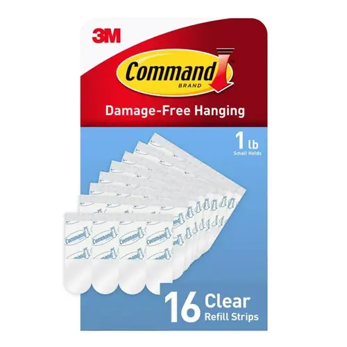Command Small Plastic Refill Strips 2.12" L Clear Command Small Plastic Refill Strips 2.12" L Clear