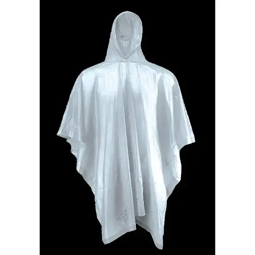 Clear PVC Rain Poncho One Size Fits All Clear Clear PVC Rain Poncho One Size Fits All Clear
