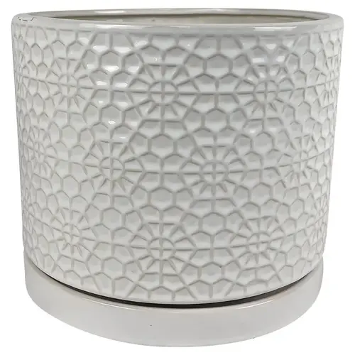 12" D Ceramic Amelia Planter White White 12" D Ceramic Amelia Planter White White