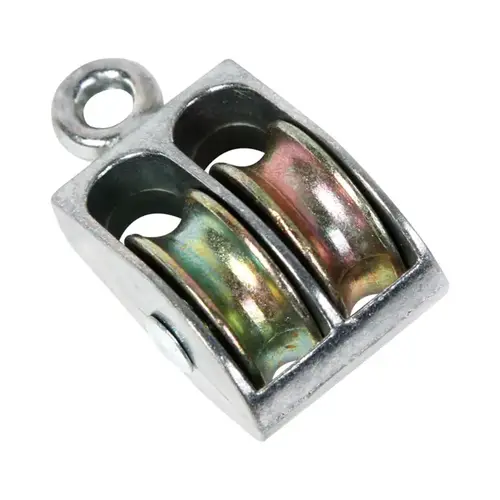 1" D Nickel Steel Rigid Eye Double Sheave Rigid Eye Pulley Nickel 1" D Nickel Steel Rigid Eye Double Sheave Rigid Eye Pulley Nickel