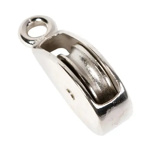 3/4" D Nickel Aluminum Rigid Eye Single Sheave Rigid Eye Pulley Nickel 3/4" D Nickel Aluminum Rigid Eye Single Sheave Rigid Eye Pulley Nickel