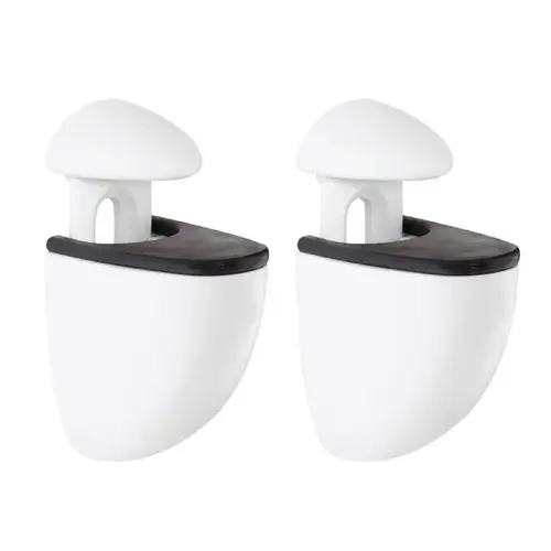 3" H X 1" W X 1.6" D White Metal Shelf Clips Powder Coat 3" H X 1" W X 1.6" D White Metal Shelf Clips Powder Coat