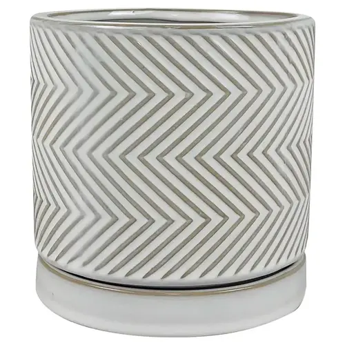 6" D Ceramic Cross Pattern Planter White White 6" D Ceramic Cross Pattern Planter White White