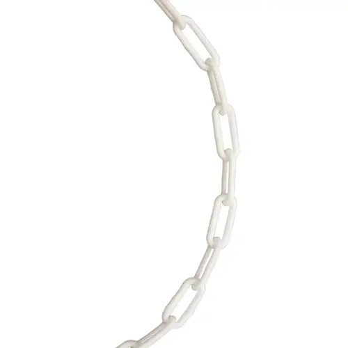 #6 Polycoated White Plastic Decorative Chain .21" D 1500" Polycoated #6 Polycoated White Plastic Decorative Chain .21" D 1500" Polycoated