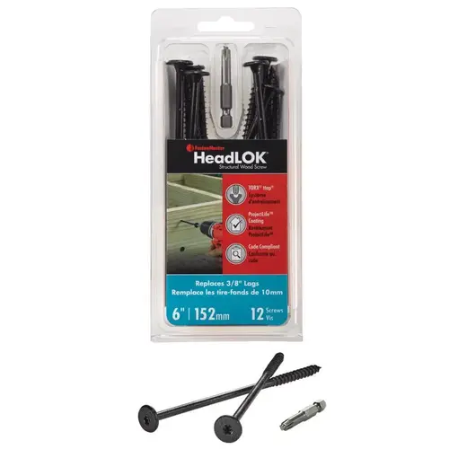Headlok 6" L Torx Ttap T30 Coarse Structural Wood Screws T30 Headlok 6" L Torx Ttap T30 Coarse Structural Wood Screws T30