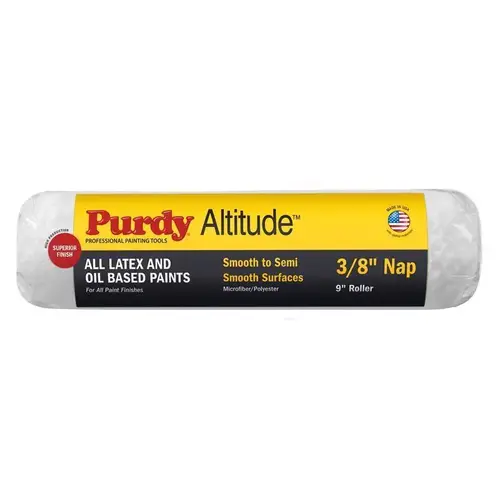 Altitude Microfiber 9" W X 3/8" Regular Paint Roller Cover White Altitude Microfiber 9" W X 3/8" Regular Paint Roller Cover White