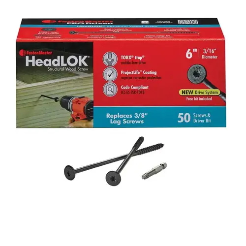 Headlok 6" L Torx Ttap T30 Coarse Structural Wood Screws T30 Headlok 6" L Torx Ttap T30 Coarse Structural Wood Screws T30