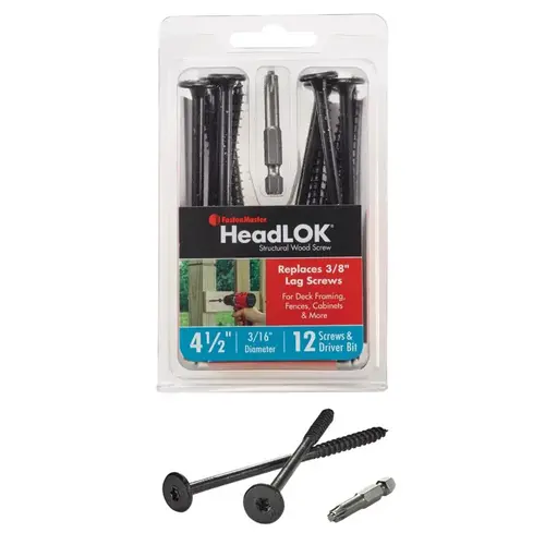 HeadLok 4-1/2" L Torx Ttap Coarse Structural Wood Screws HeadLok 4-1/2" L Torx Ttap Coarse Structural Wood Screws