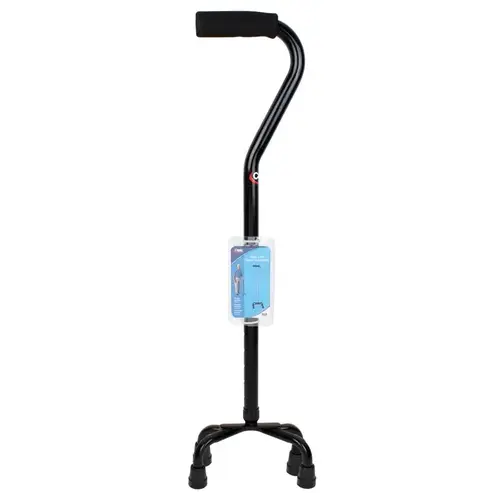 Black Offset Quad Cane Aluminum/Plastic 37" H X 6" L Black Black Offset Quad Cane Aluminum/Plastic 37" H X 6" L Black