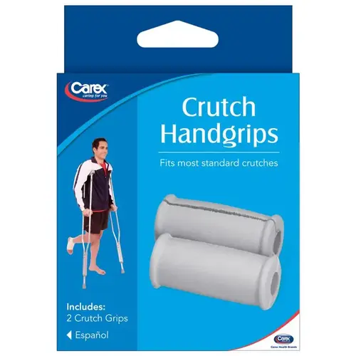 Gray Crutch Handgrips Rubber/Stainless Steel 1.5" H X 1.5" L Gray Gray Crutch Handgrips Rubber/Stainless Steel 1.5" H X 1.5" L Gray