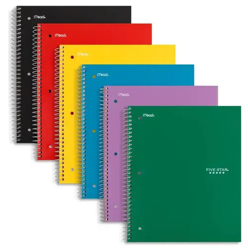 9" W X 11" L Spiral Assorted Notebook Assorted 9" W X 11" L Spiral Assorted Notebook Assorted