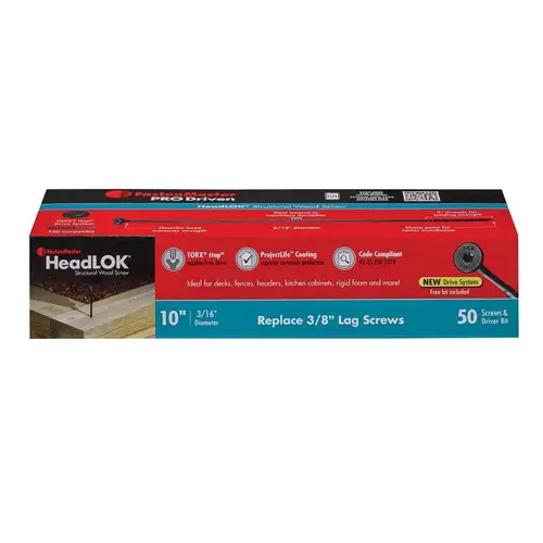 Headlok 10" L Torx Ttap T30 Coarse Structural Wood Screws T30 Headlok 10" L Torx Ttap T30 Coarse Structural Wood Screws T30