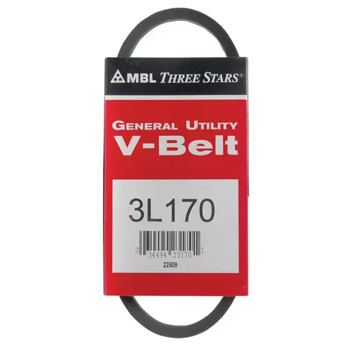 General Utility V-Belt each FHP General Utility V-Belt 0.38" W X 17" L For Fractional Horsepower Motors Black General Utility V-Belt each FHP General Utility V-Belt 0.38" W X 17" L For Fractional Horsepower Motors Black