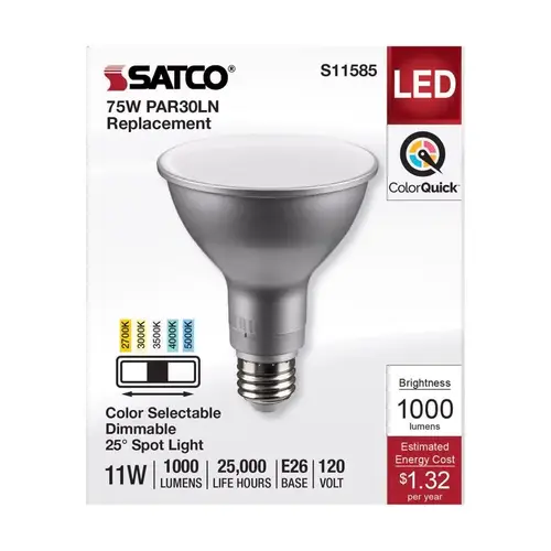 PAR30LN E26 (Medium) LED Bulb Tunable White/Color Changing 75 Watt Equivalence Silver PAR30LN E26 (Medium) LED Bulb Tunable White/Color Changing 75 Watt Equivalence Silver