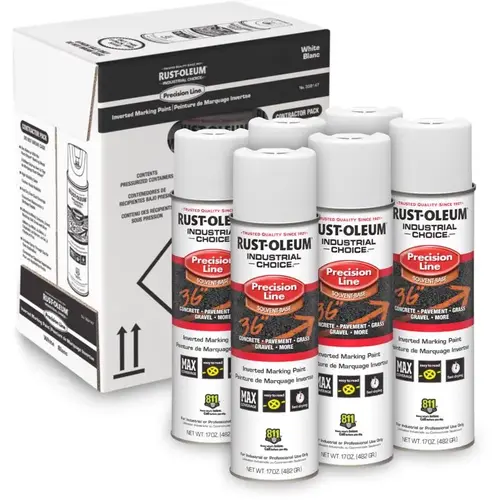 Industrial Choice - Contractor Pack (6 pk) White Inverted Marking Paint 17 oz White Industrial Choice - Contractor Pack (6 pk) White Inverted Marking Paint 17 oz White