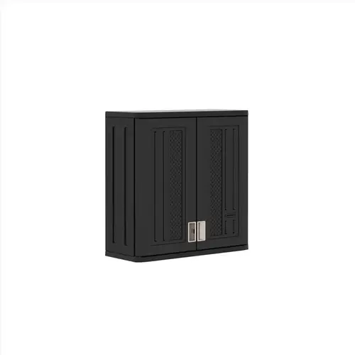 Cabinet 30.25" H X 30" W X 12" D Black Resin Wall Cabinet Black Cabinet 30.25" H X 30" W X 12" D Black Resin Wall Cabinet Black
