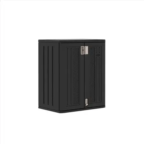 Cabinet 36" H X 30" W X 20.25" D Black Resin 2-Door Cabinet Black Cabinet 36" H X 30" W X 20.25" D Black Resin 2-Door Cabinet Black