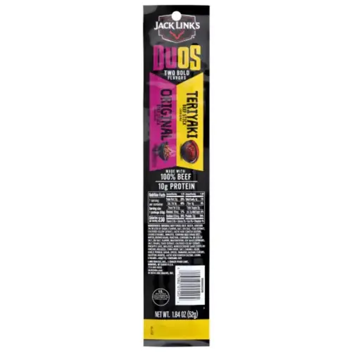 Jack Link's Duo's Original/Teriyaki Beef Stick 1.84 oz Packet Jack Link's Duo's Original/Teriyaki Beef Stick 1.84 oz Packet