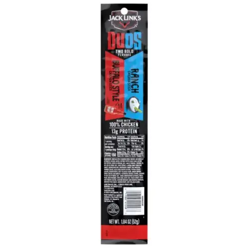 Jack Link's Duo's Buffalo Style and Rancho Chicken Sticks 1.84 oz Pouch Jack Link's Duo's Buffalo Style and Rancho Chicken Sticks 1.84 oz Pouch