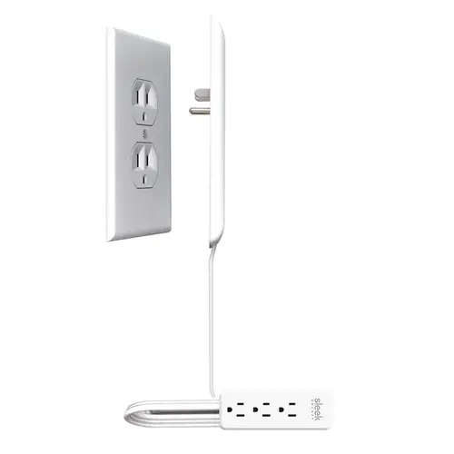 3 ft. L 3 outlets Combo Extension Cord White White 3 ft. L 3 outlets Combo Extension Cord White White