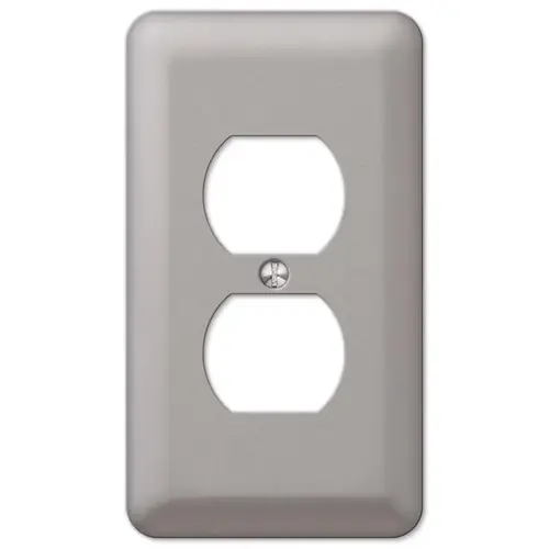 Devon Brushed Nickel Pewter 1 gang Steel Duplex Wall Plate Brushed Nickel Devon Brushed Nickel Pewter 1 gang Steel Duplex Wall Plate Brushed Nickel