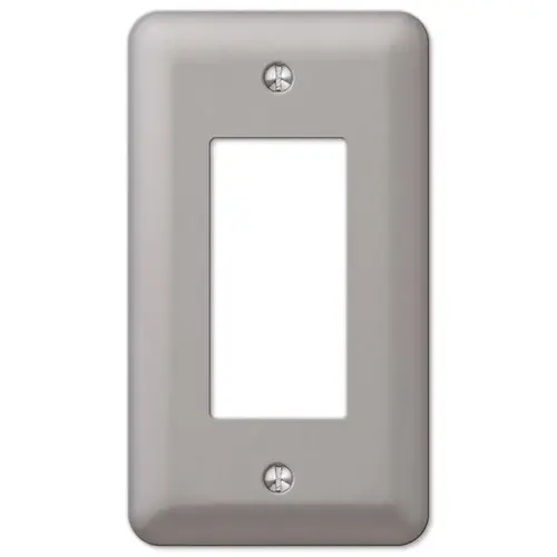 Devon Brushed Nickel 1 gang Steel Single Outlet Wall Plate Brushed Nickel Devon Brushed Nickel 1 gang Steel Single Outlet Wall Plate Brushed Nickel