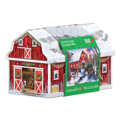 Holiday Farm Tin Collectible Tins with Puzzles Multicolored 550 pc Multicolored Holiday Farm Tin Collectible Tins with Puzzles Multicolored 550 pc Multicolored