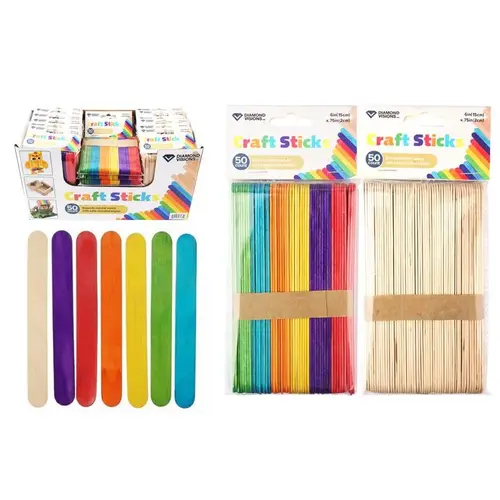 Craft Sticks Assorted 50 pc Assorted Craft Sticks Assorted 50 pc Assorted