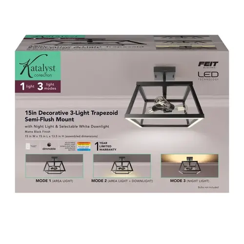 13.6" H X 15" W X 15" L Matte Black Black Ceiling Fixture Matte Black 13.6" H X 15" W X 15" L Matte Black Black Ceiling Fixture Matte Black